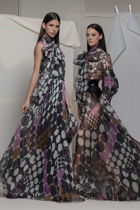 Alif Long Sleeve Print Gown