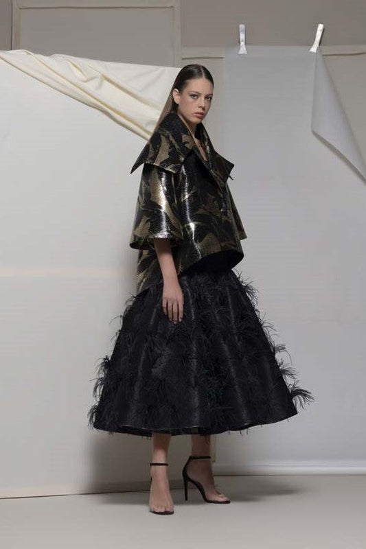 Atzara Strapless Midi Dress and Jacket