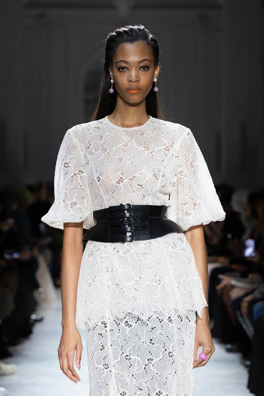 Lace Tulle Paneled Skirt