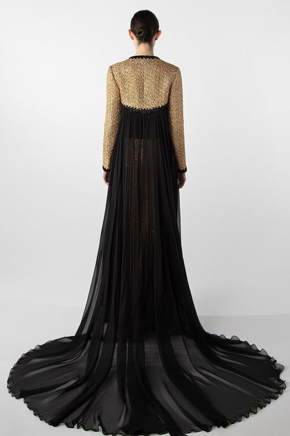 Tweed Jacket Cape Gown