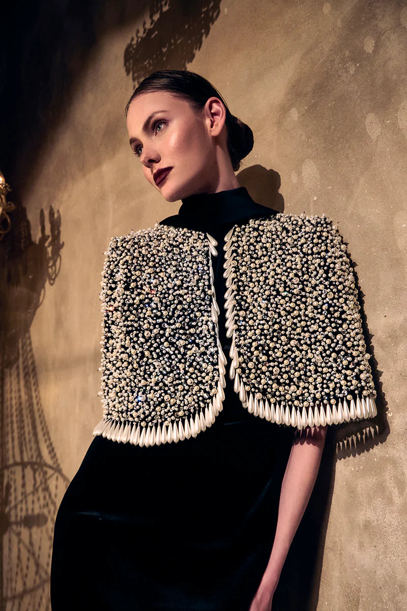 Black Velvet Dress with Bolero