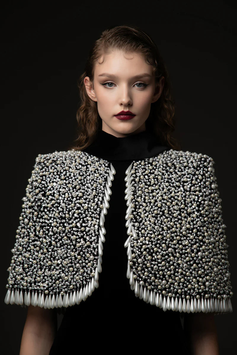 Black Velvet Dress with Bolero