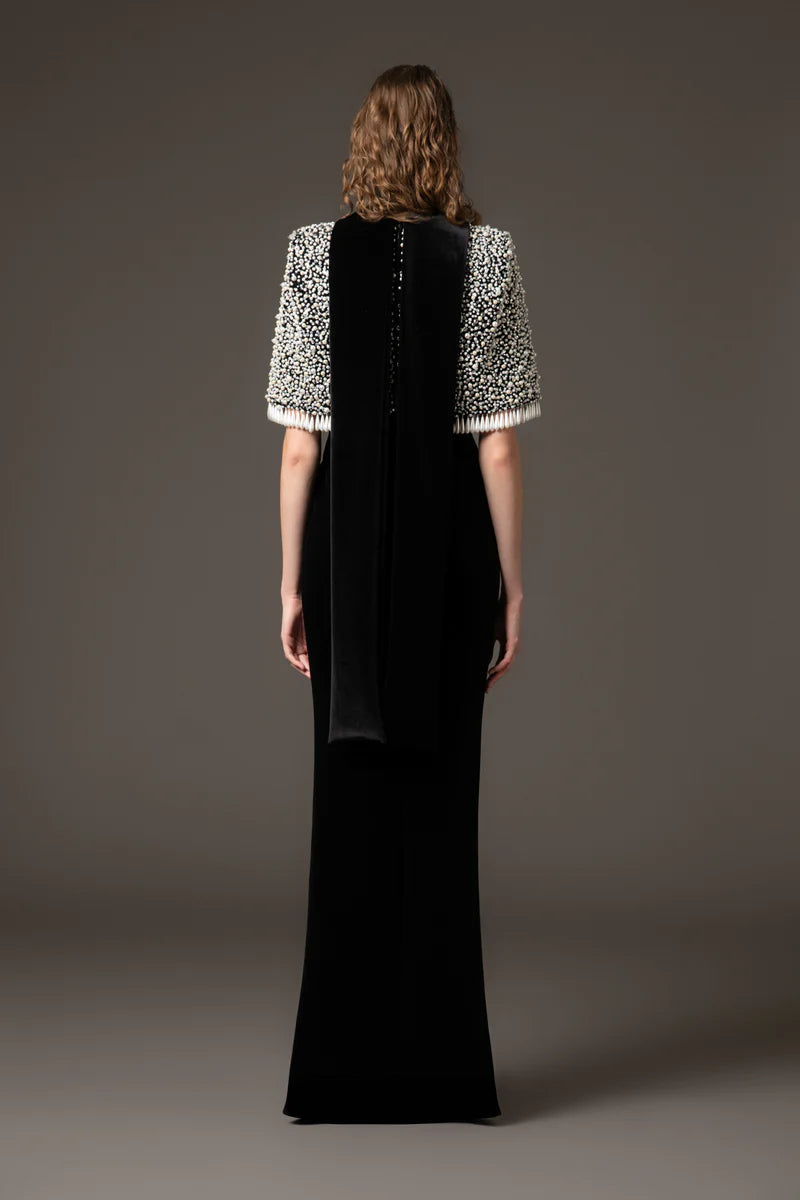 Black Velvet Dress with Bolero