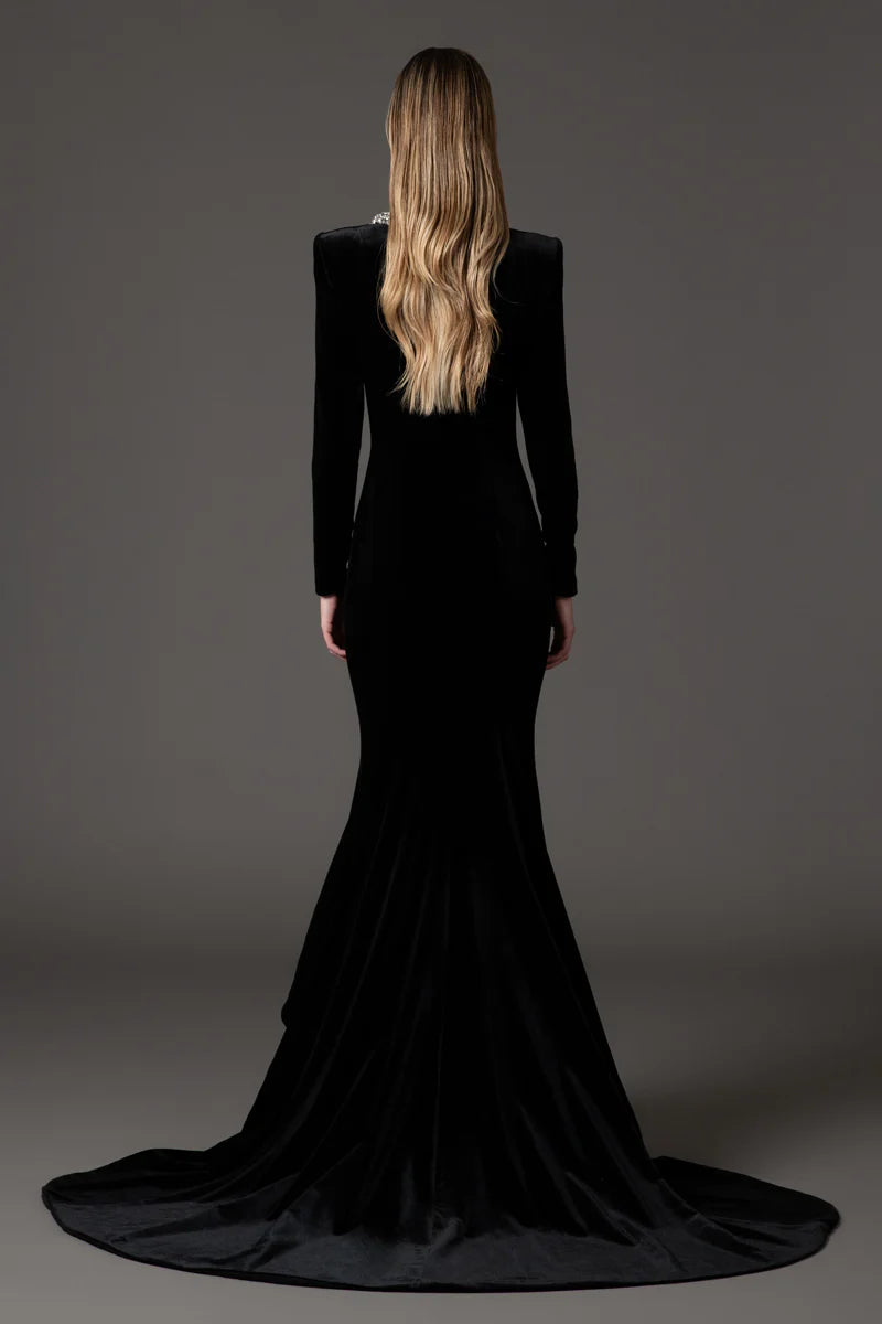 Velvet Black Mermaid Dress