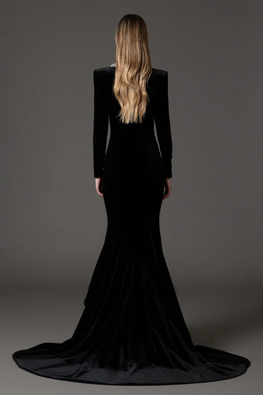 Velvet Black Mermaid Dress