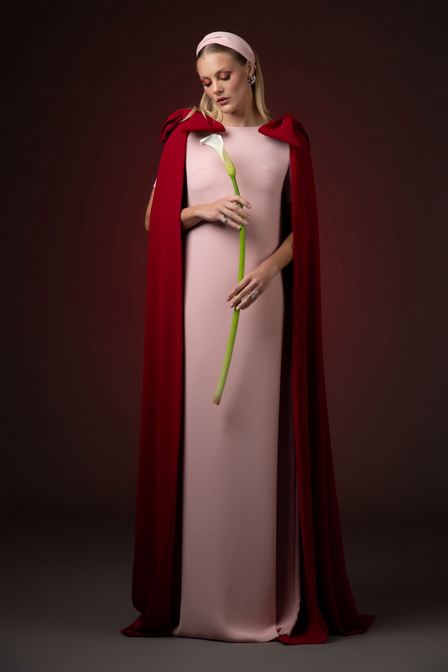 Pink Crêpe Abaya with Cape Sleeves