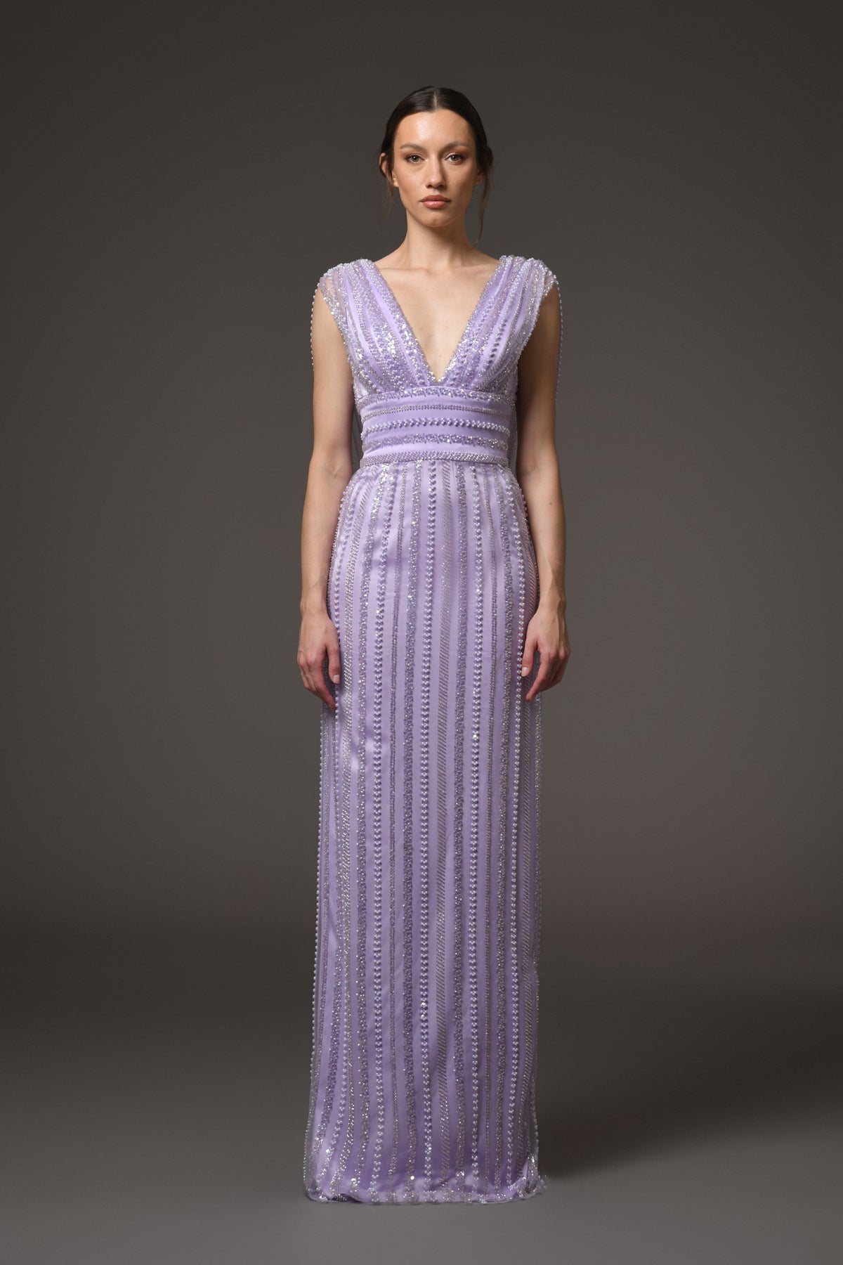 Lilac Tulle Embroidered Dress