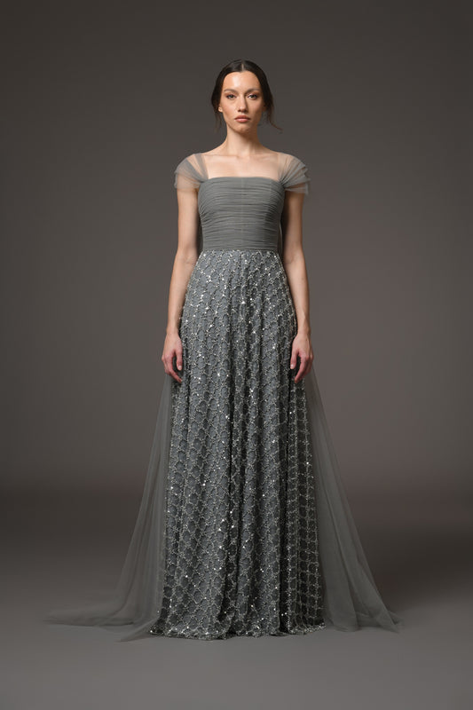 Tulle Embroidered Dress