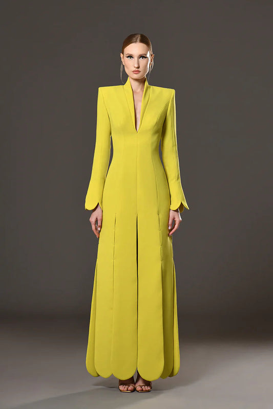 Long Sleeve Petal Coat Dress