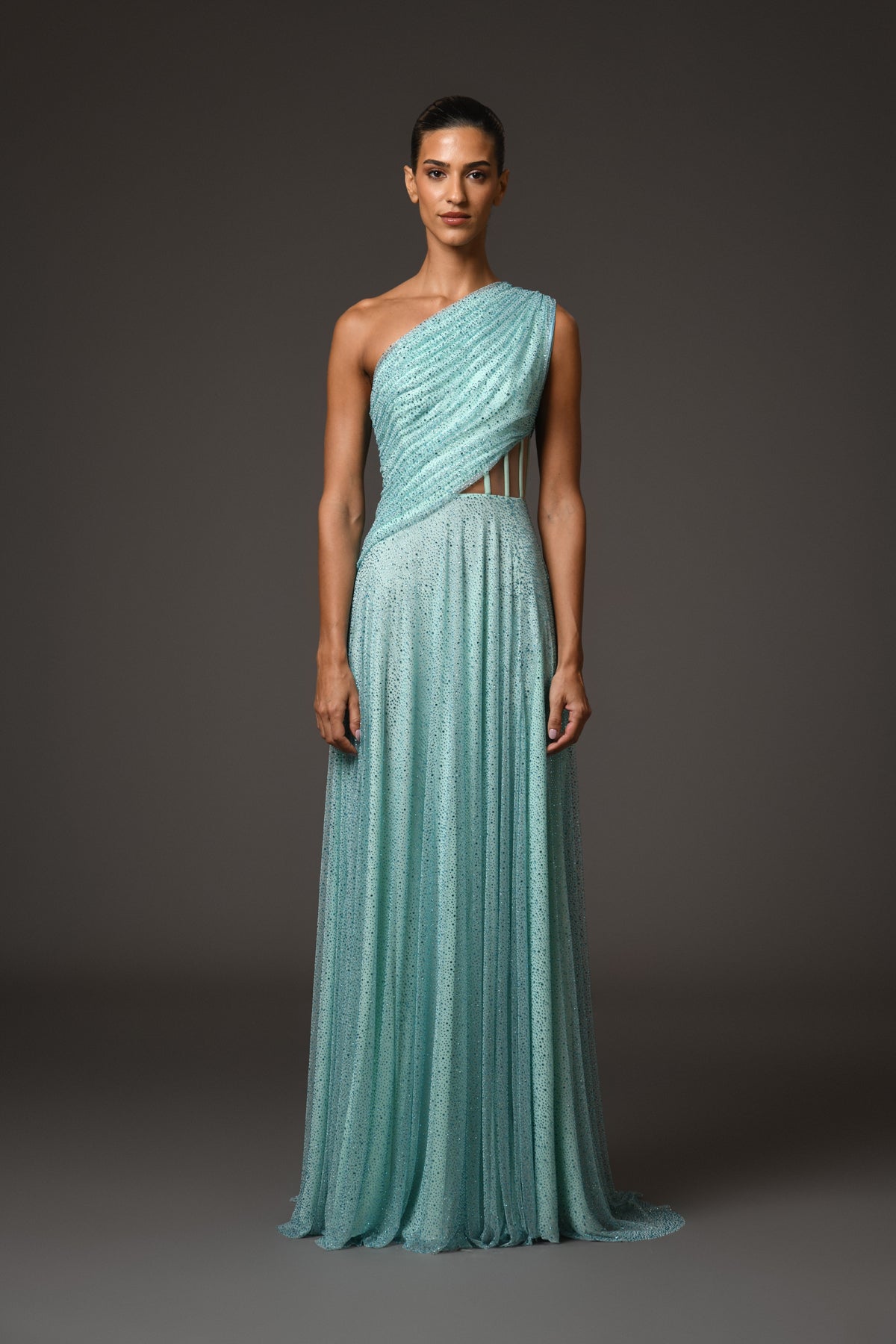 Embroidered Corseted Tulle Dress