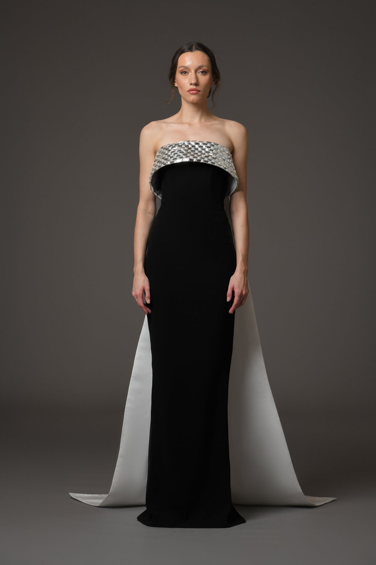 Corseted Black Crêpe Dress
