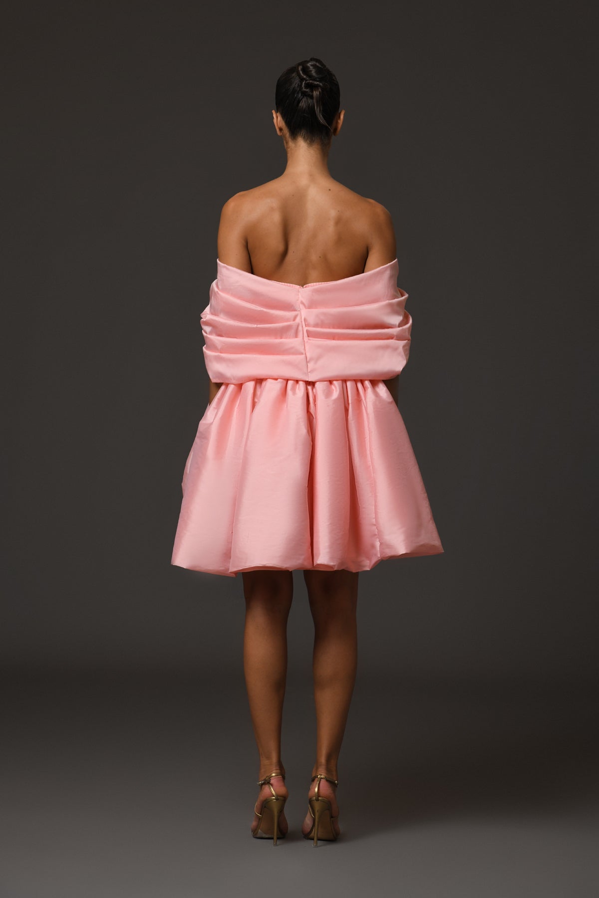Peach Short Crêpe Dress