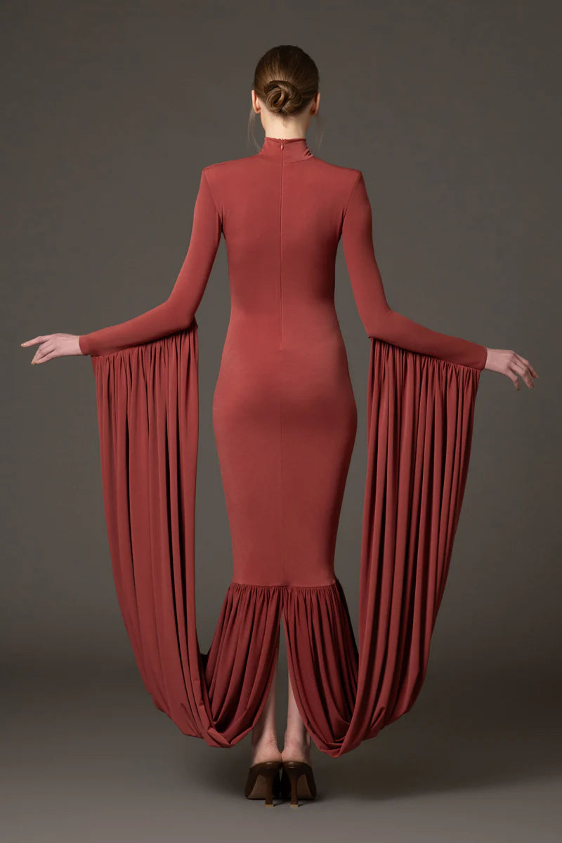 Burnt Brick Jersey Dress