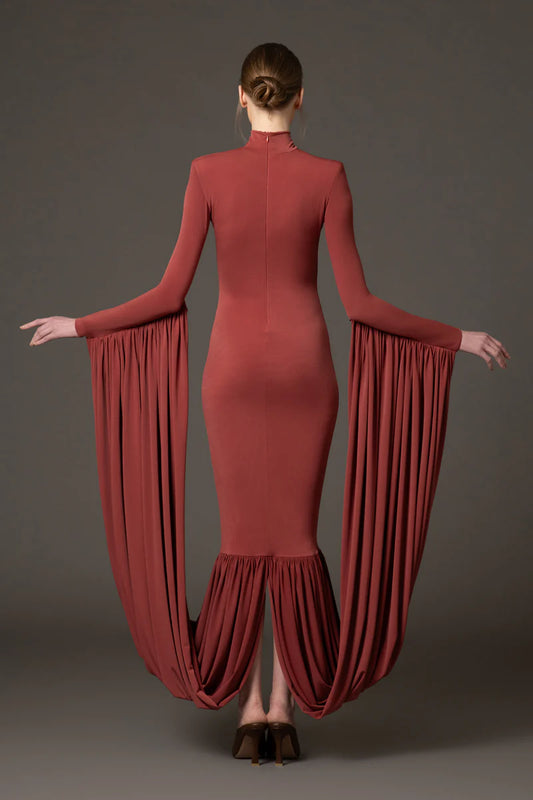 Burnt Brick Jersey Dress
