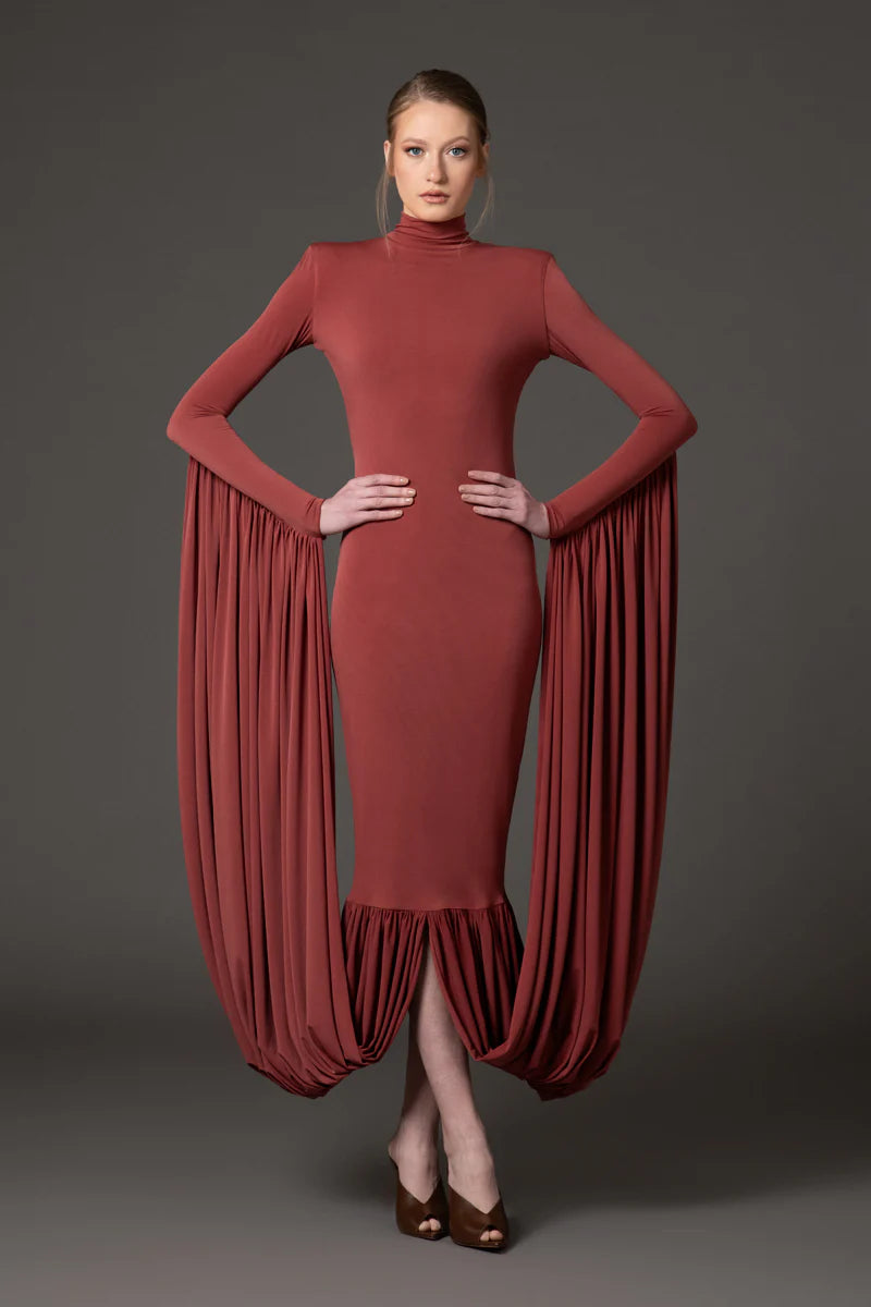 Burnt Brick Jersey Dress
