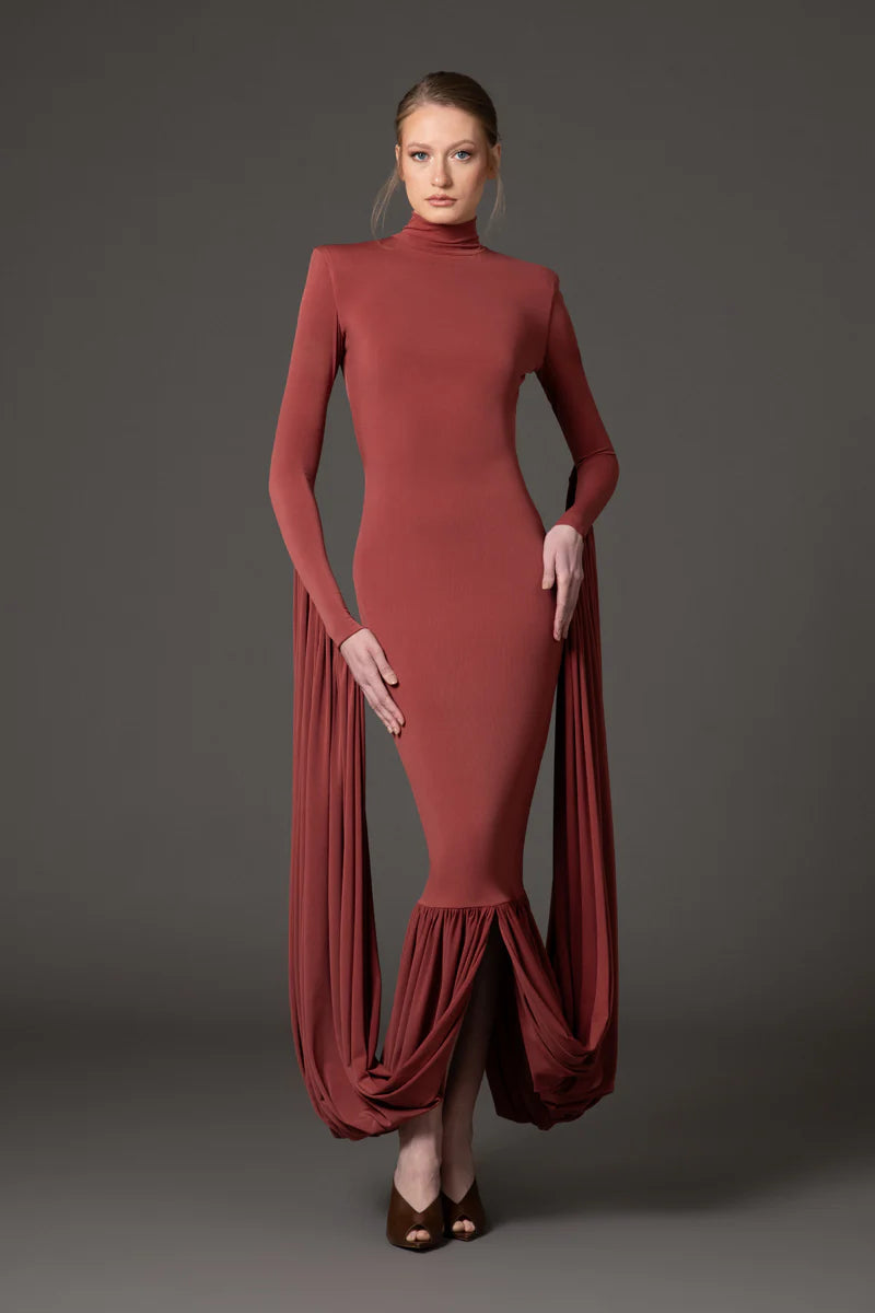 Burnt Brick Jersey Dress