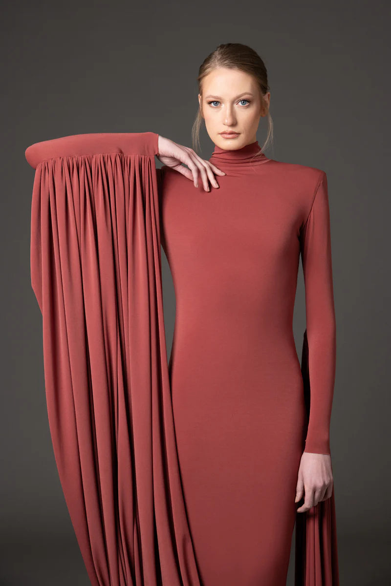 Burnt Brick Jersey Dress