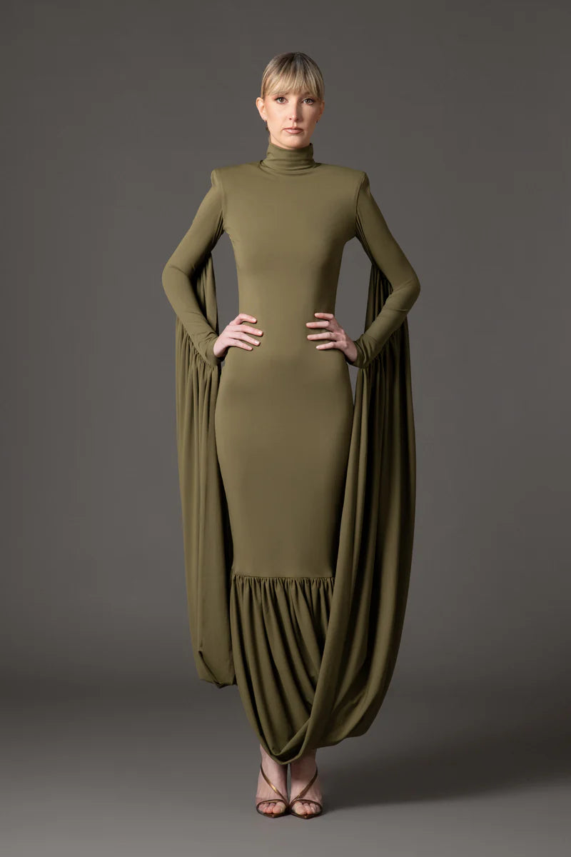 Olive Green Jersey Dress