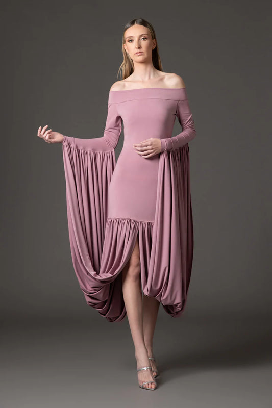 Off The Shoulder Short Jersey Dress