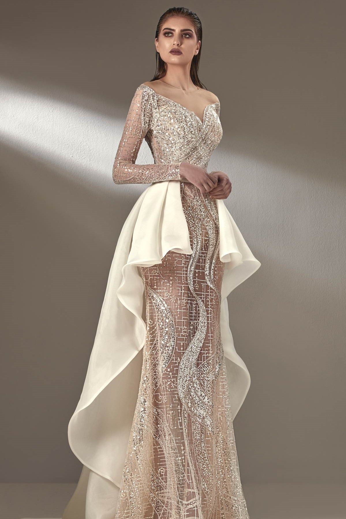 Illusion Neck Embellished Gown