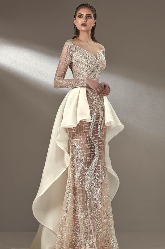 Illusion Neck Embellished Gown