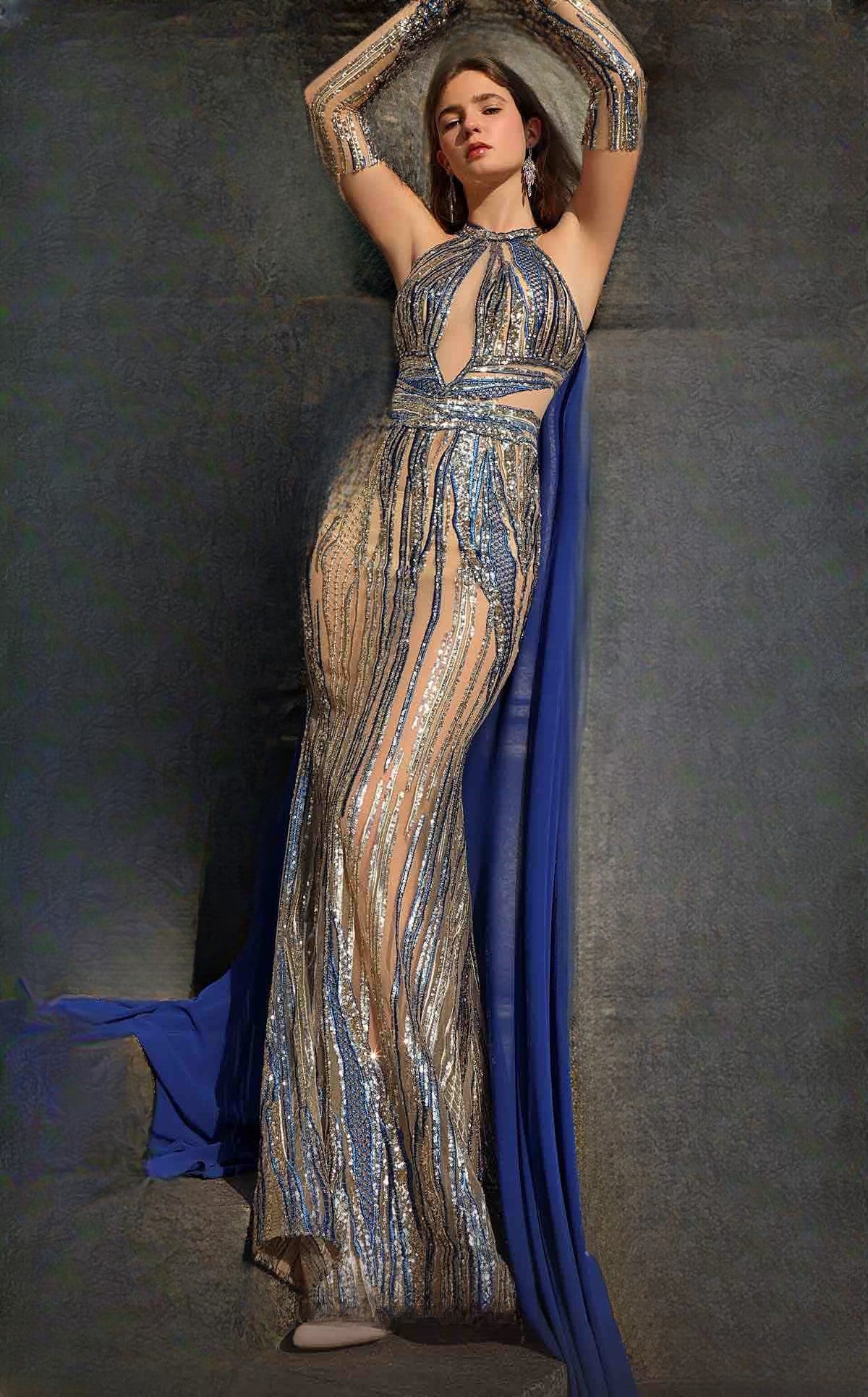 Chiffon Sequin Gown