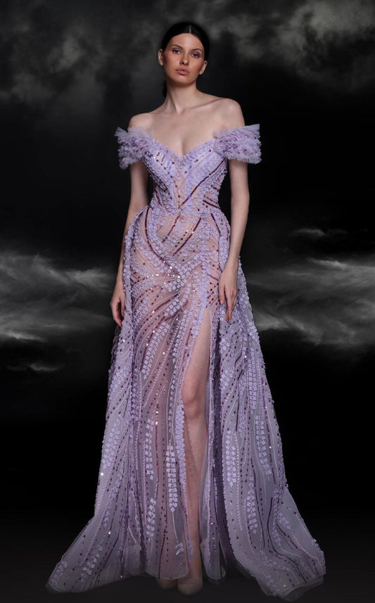 Lilac Off Shoulder Gown