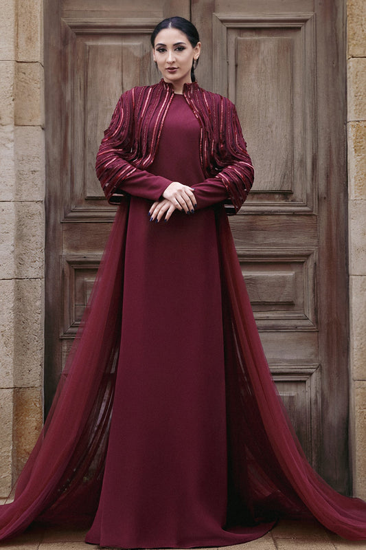 Beaded Organza Cape Kaftan