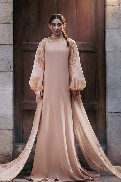 Balloon-Sleeve Organza Kaftan