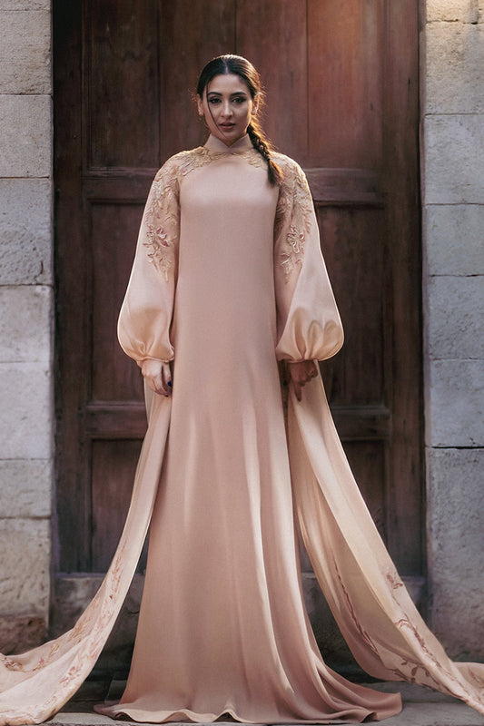Balloon-Sleeve Organza Kaftan