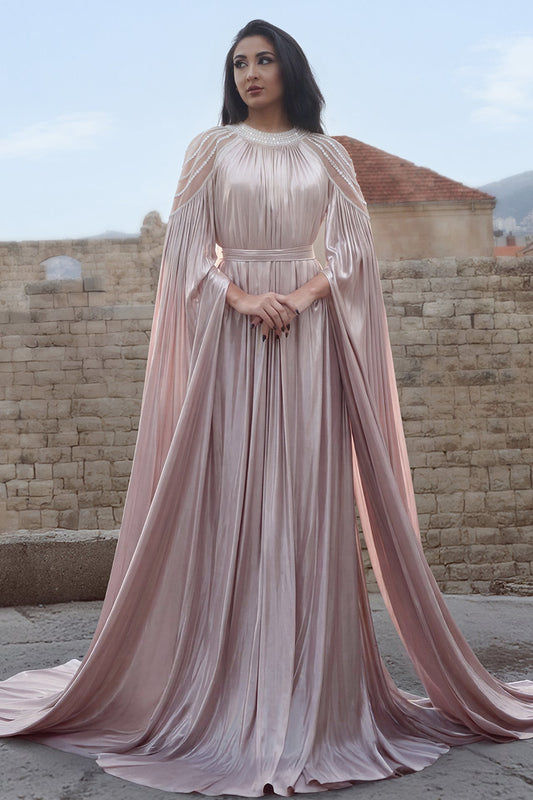 Beaded Cape-Sleeve Kaftan