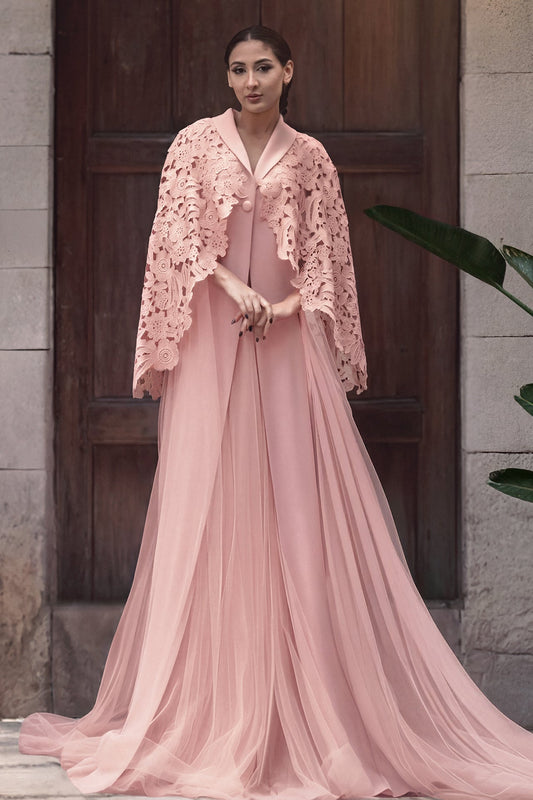 Guipure Cape Tulle Kaftan