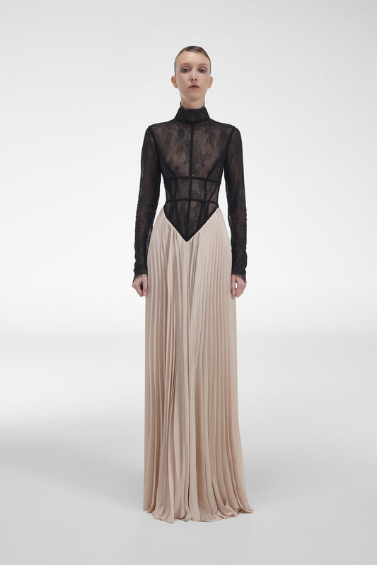 Crepe and Lace Gown