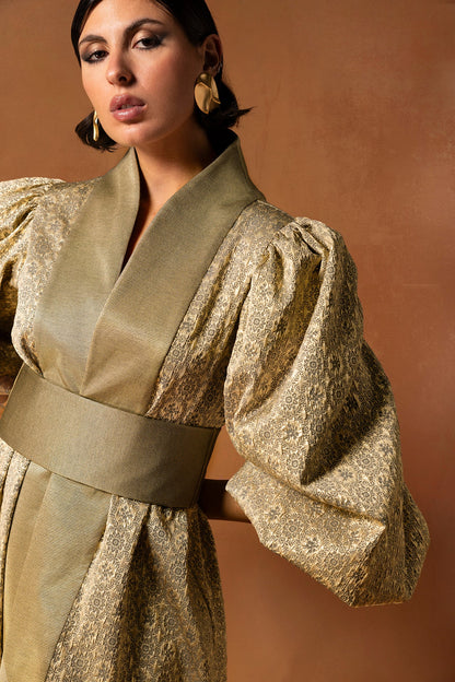 Brocade Balloon-Sleeve Kaftan