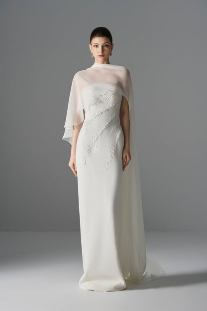 Liquid Light Cape Gown