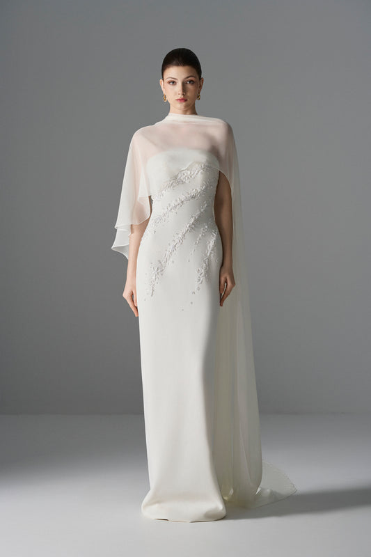 Liquid Light Cape Gown