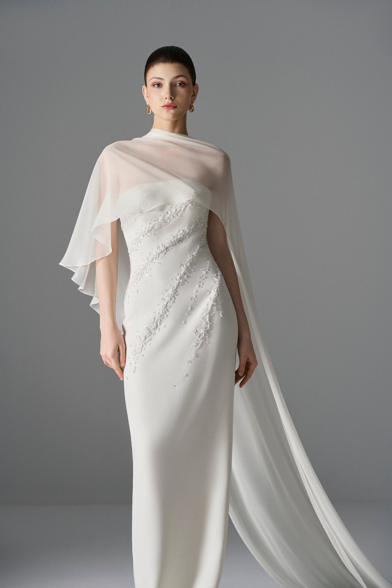 Liquid Light Cape Gown