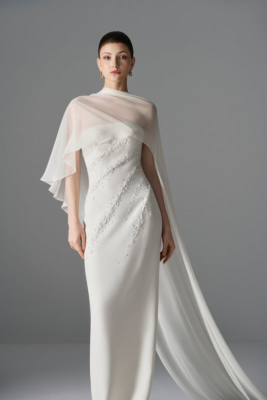 Liquid Light Cape Gown