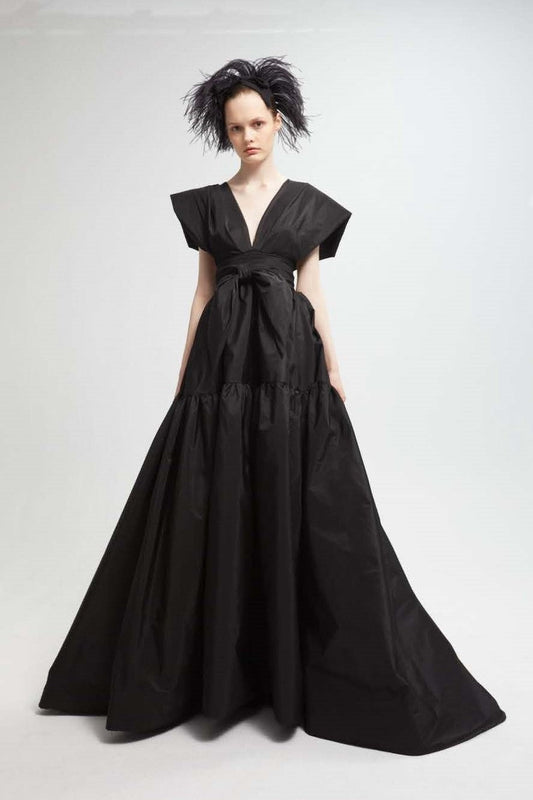 Short Sleeve A-Line Gown