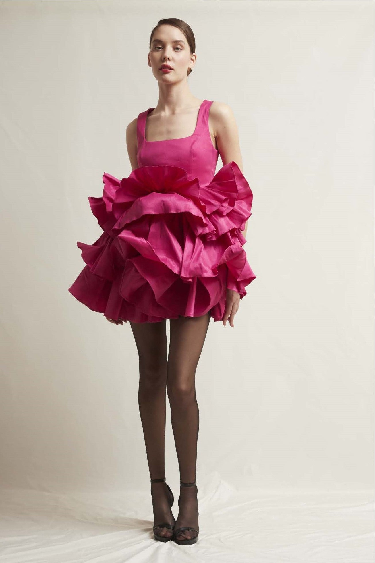 Elga Sleeveless Shantung Dress