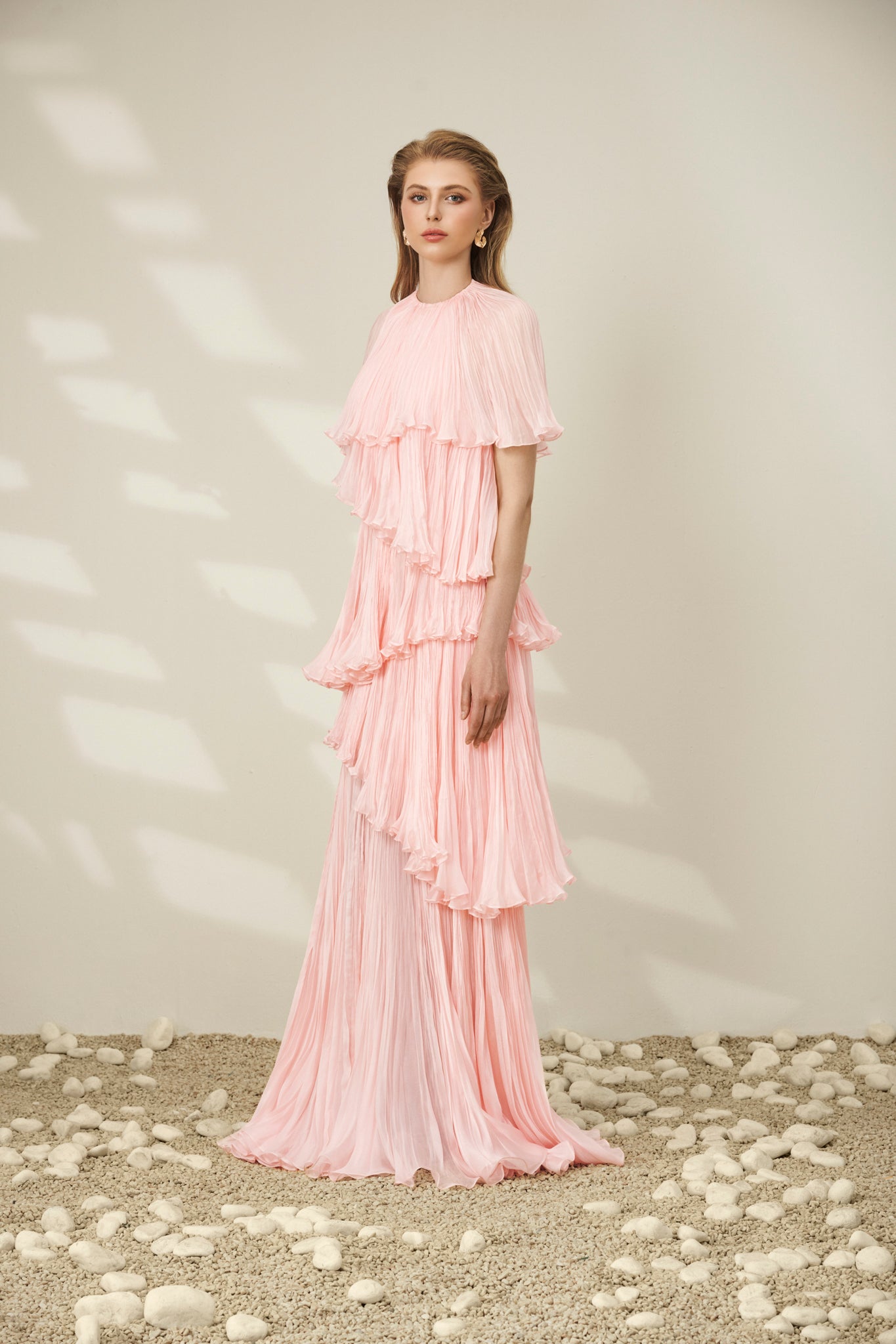 Tiered Pink Maxi Dress