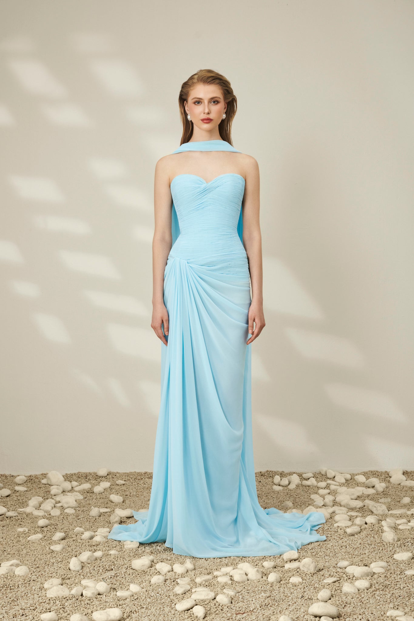 Allure Scarf Chiffon Gown