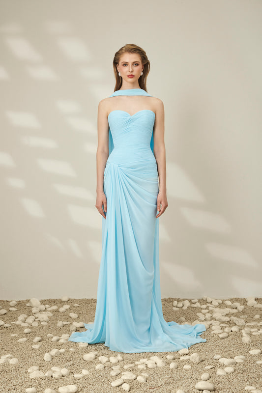 Allure Scarf Chiffon Gown