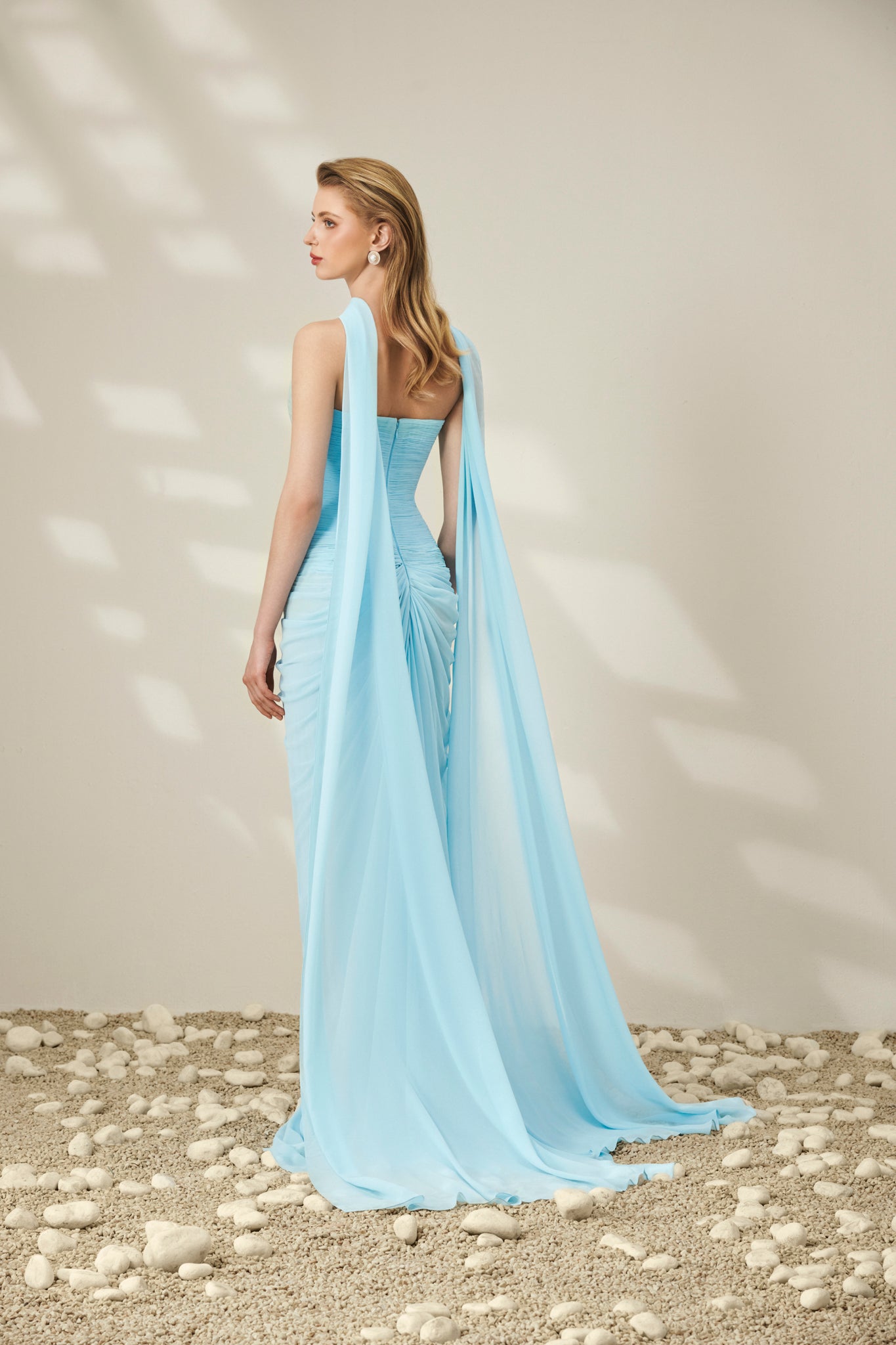 Allure Scarf Chiffon Gown