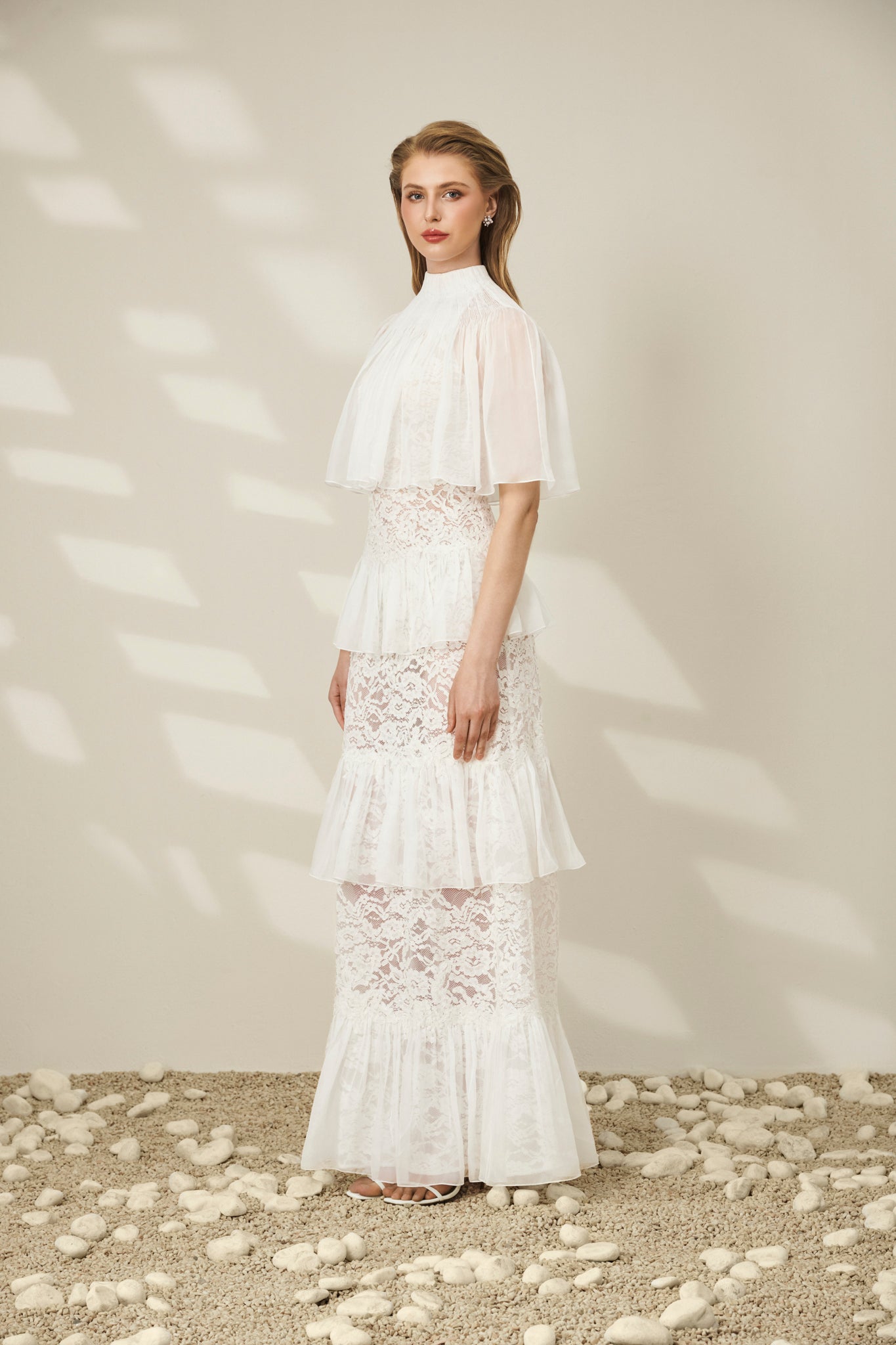 Scarletta High Neck Lace Gown
