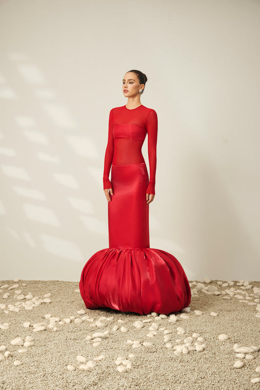 Crimson Mermaid Gown