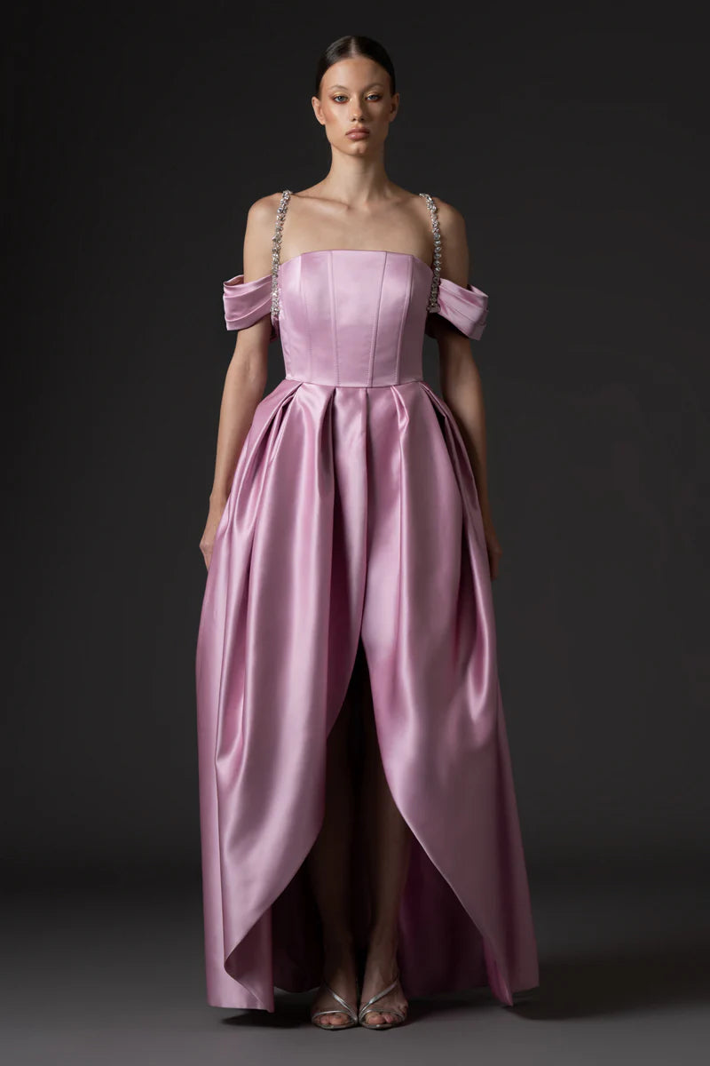 Lavender Pink Radzimir Off-Shoulder Dress