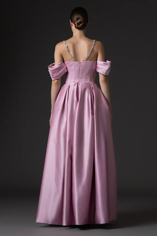 Lavender Pink Radzimir Off-Shoulder Dress