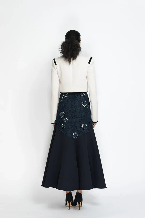 Fit and Flare Cady Skirt with Jasmine Web Lace
