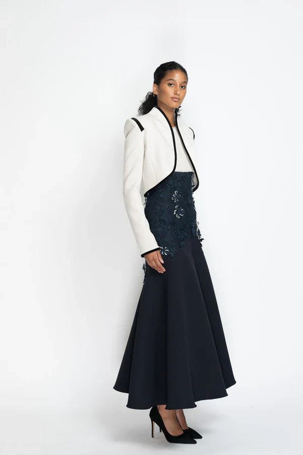 Fit and Flare Cady Skirt with Jasmine Web Lace
